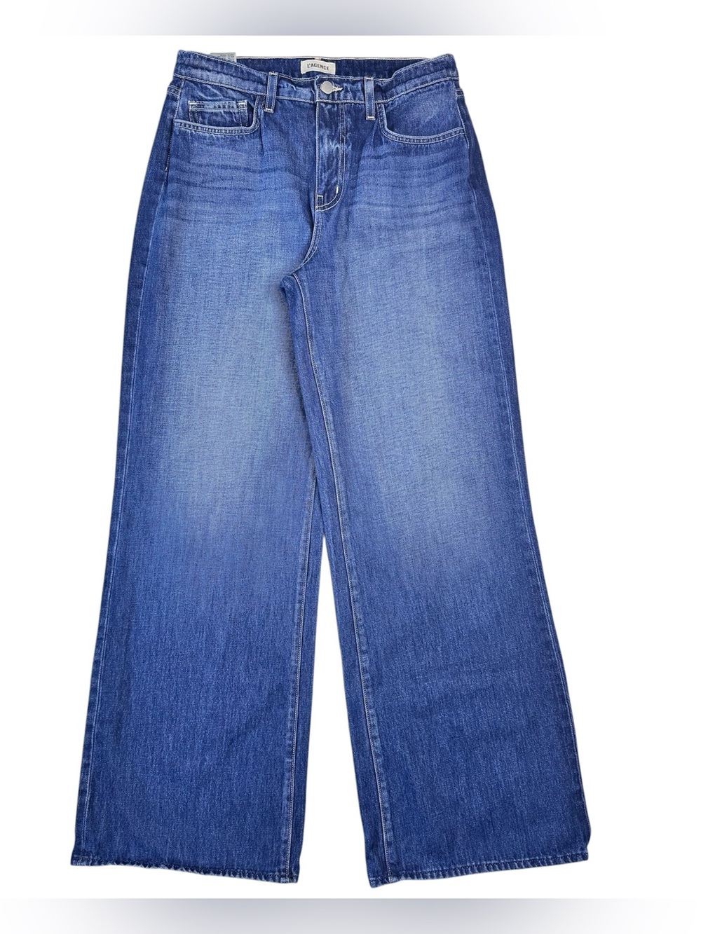 L’AGENCE Alicent Jeans Women’s 28 High Rise Wide Leg Trenton Blue Denim